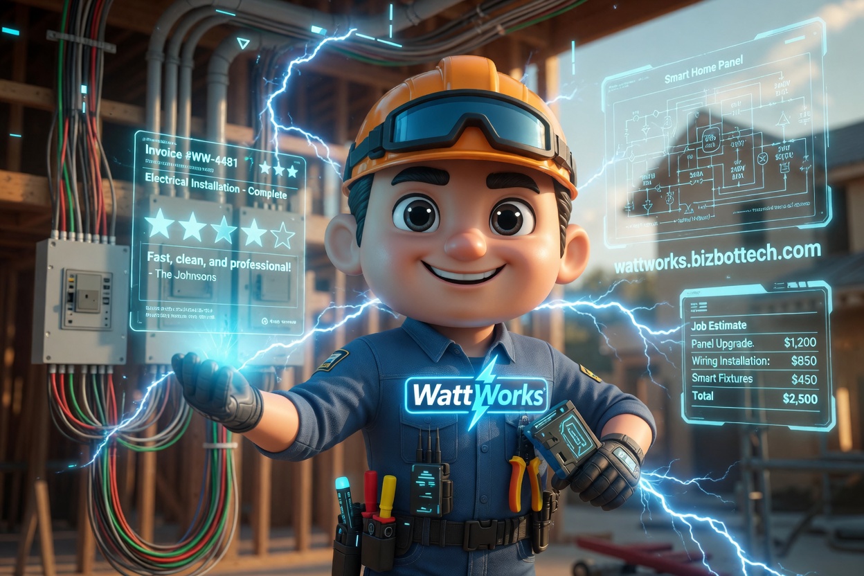WattWorks AI with electrical lightning